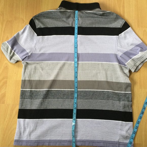 Alfani Golf Shirt Striped Large Stylish Polo 100% Cotton - Picture 7 of 7